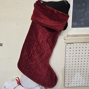 NWT!! Pottery Barn Deep Red Velvet Stocking
